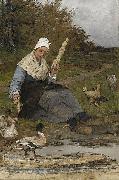 Anna Nordgren Farmer Woman At The Beach oil painting on canvas